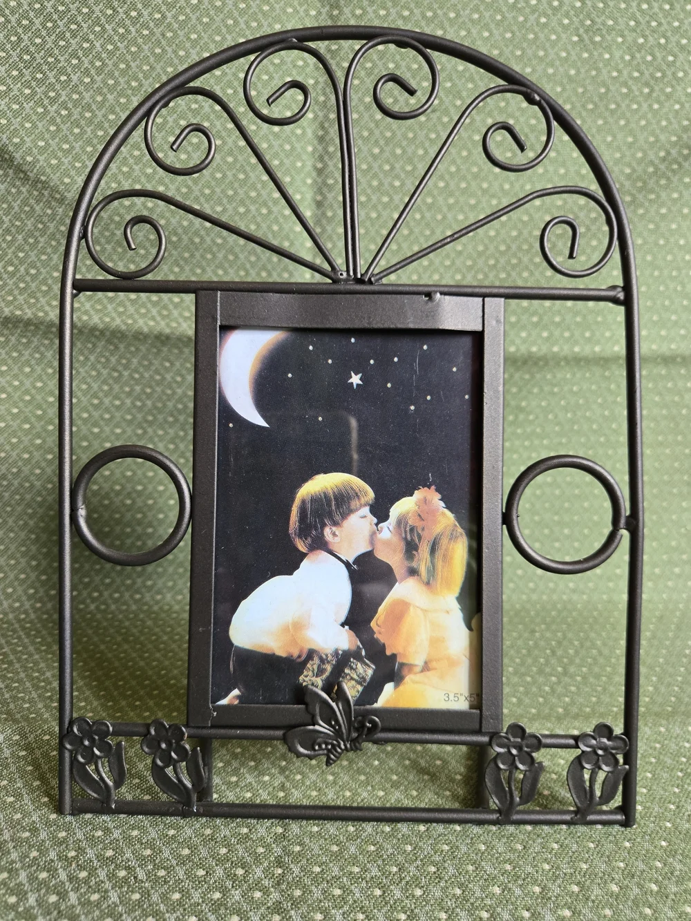 Daisy & Butterfly Accent Metal Photo Frame - Holds 3.5